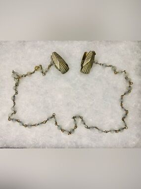 Vintage Art Deco Revival Beaded Sweater Guard/Double Clip Necklace (1948-53)